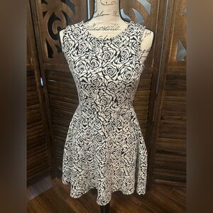 Rewind Black and White Floral Dress
